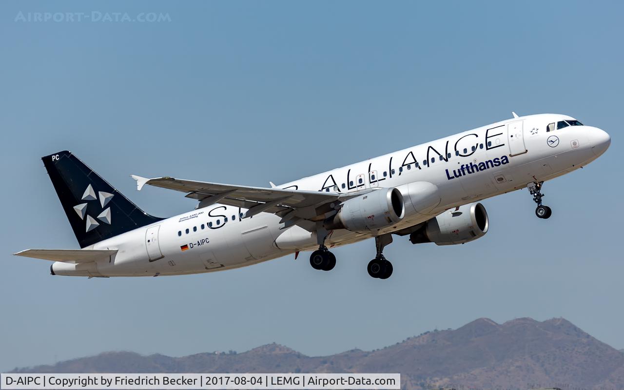 D-AIPC, 1989 Airbus A320-211 C/N 0071, departure from Malaga