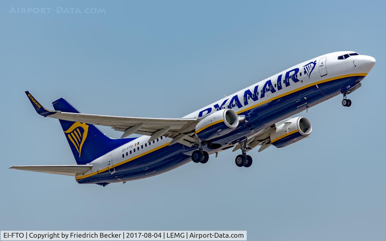 EI-FTO, 2016 Boeing 737-8AS C/N 44765, departure from Malaga