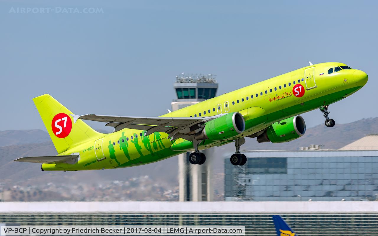 VP-BCP, 2008 Airbus A320-214 C/N 3473, departure from Malaga