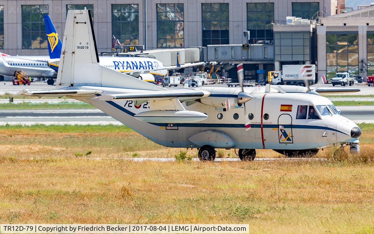 TR12D-79, 1983 CASA C-212-200 Aviocar C/N CE25-2-323, taxying to the military apron at Malaga