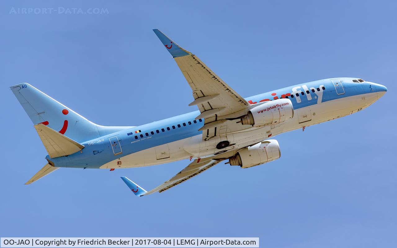 OO-JAO, 2008 Boeing 737-7K5 C/N 35141, departure from Malaga