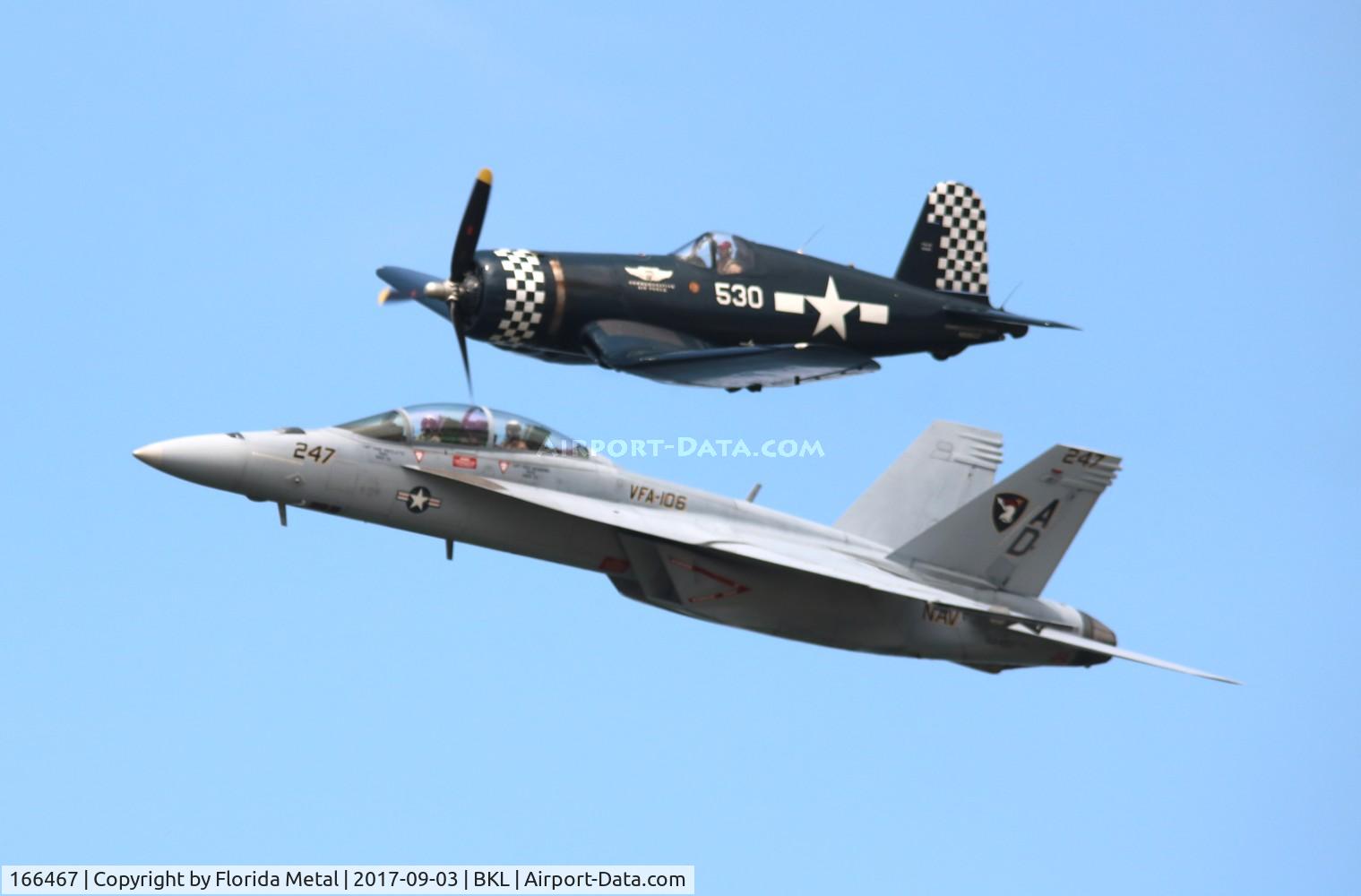 166467, Boeing F/A-18F Super Hornet C/N F102, Legacy Flight with Corsair