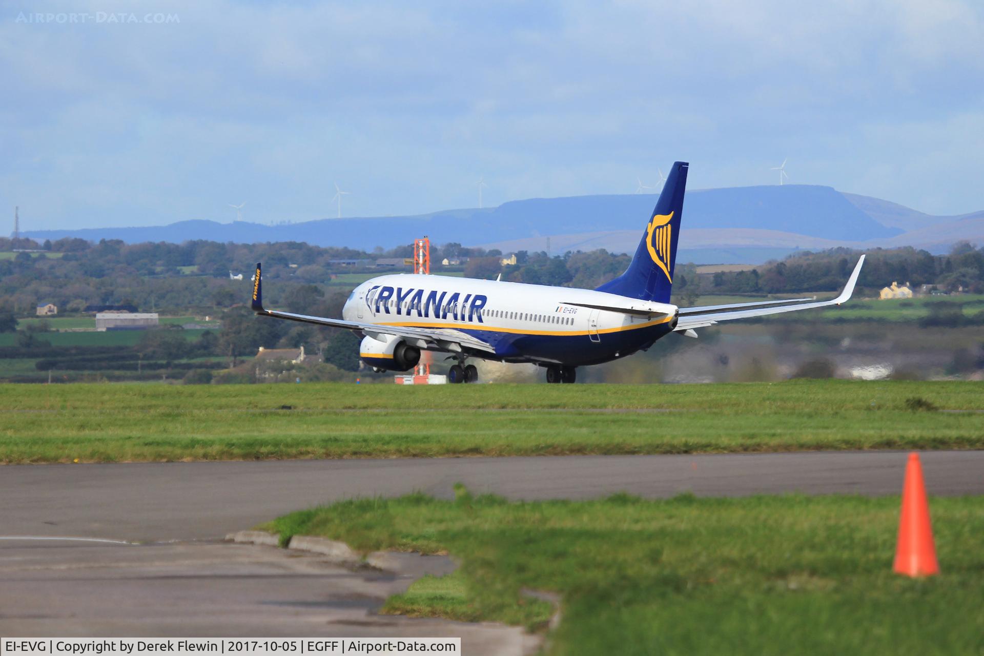 EI-EVG, 2012 Boeing 737-8AS C/N 40292, 737-8AS, Rynair callsign Ryanair 476H, seen departing runway 30 en route to Tenerife Sur.