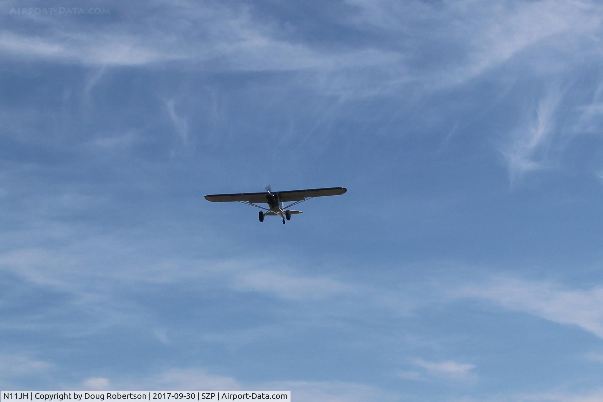 N11JH, 2016 Cub Crafters CC11-160 Carbon Cub SS C/N CC11-00415, 2016 CubCrafters CC11-160 CARBON CUB SS, Titan OX-340CC 160 Hp, on final for full flaps Rwy 22L grass STOL landing