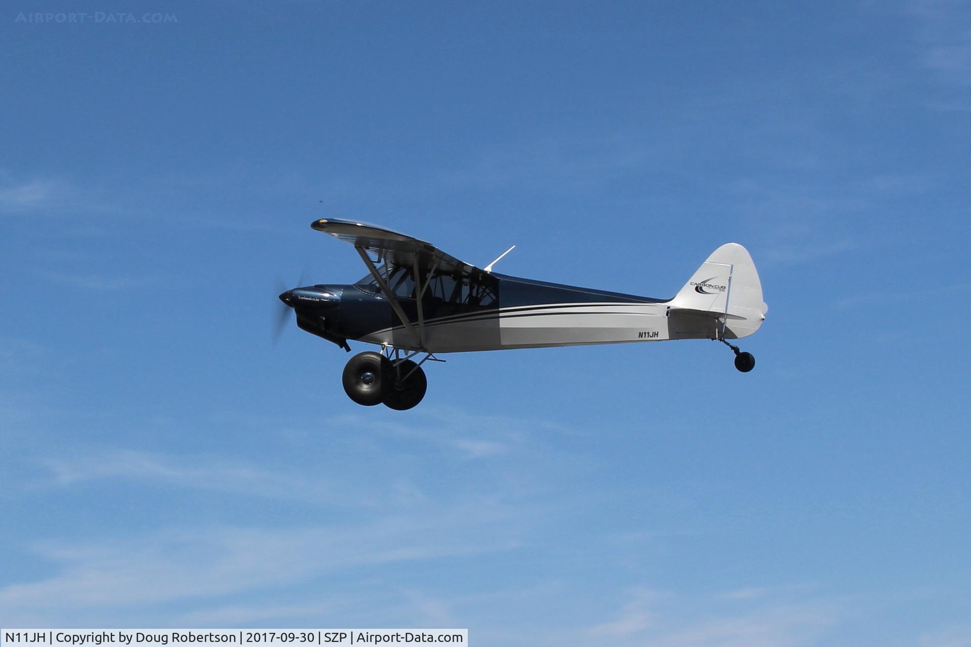 N11JH, 2016 Cub Crafters CC11-160 Carbon Cub SS C/N CC11-00415, 2016 CubCrafters CC11-160 CARBON CUB SS, Titan OX-340CC 160 Hp, quick STOL takeoff climb Rwy 22.