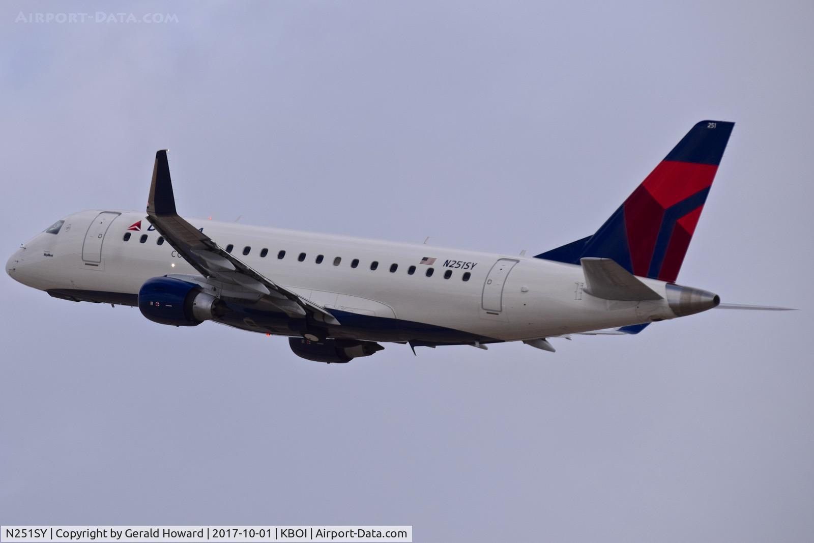 N251SY, 2016 Embraer 175LR (ERJ-170-200LR) C/N 17000611, Departing RWY 28L.