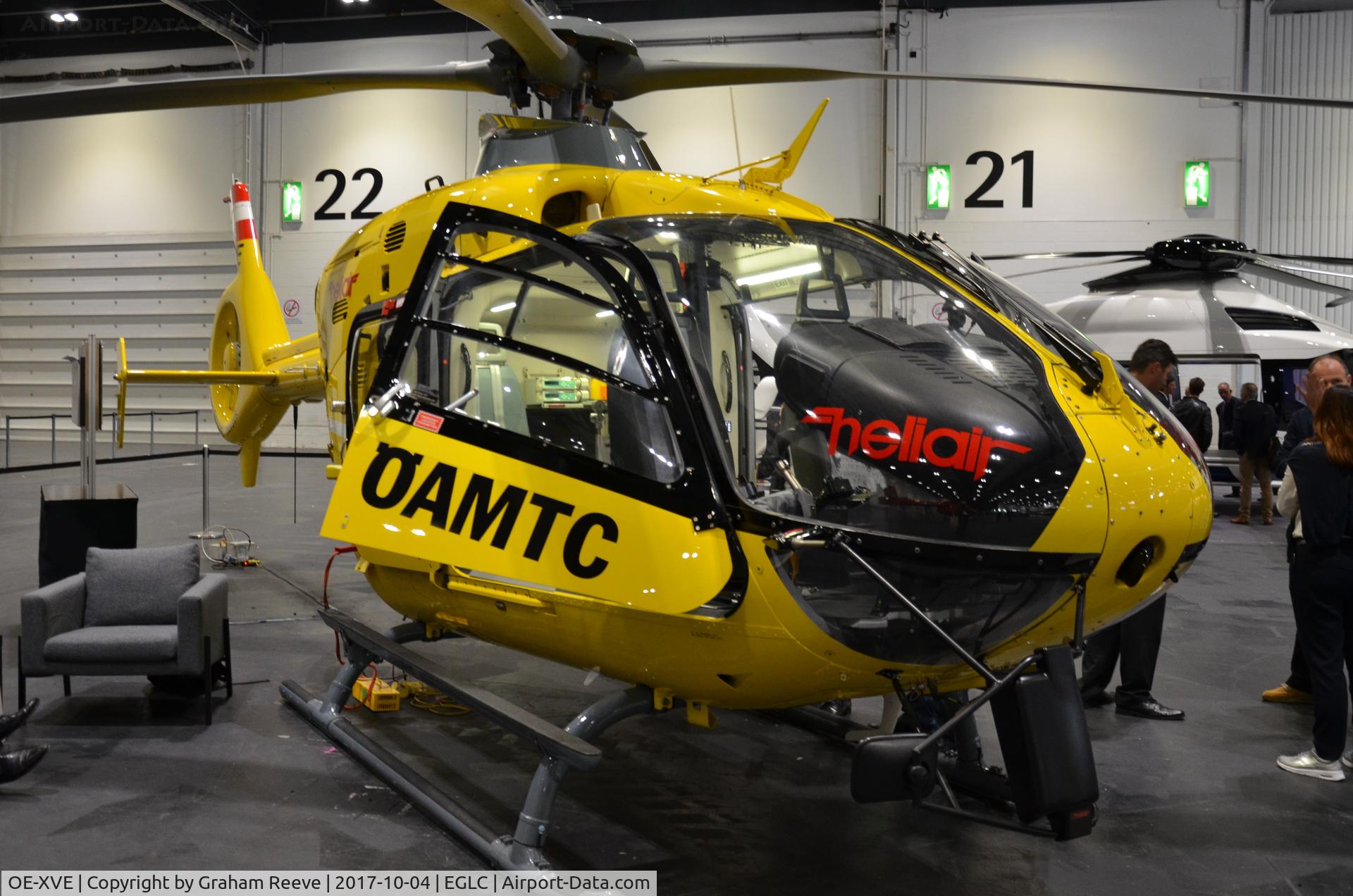 OE-XVE, 2004 Eurocopter EC-135T-2 C/N 0374, On display at Helitech 2017, ExCel Centre, London.