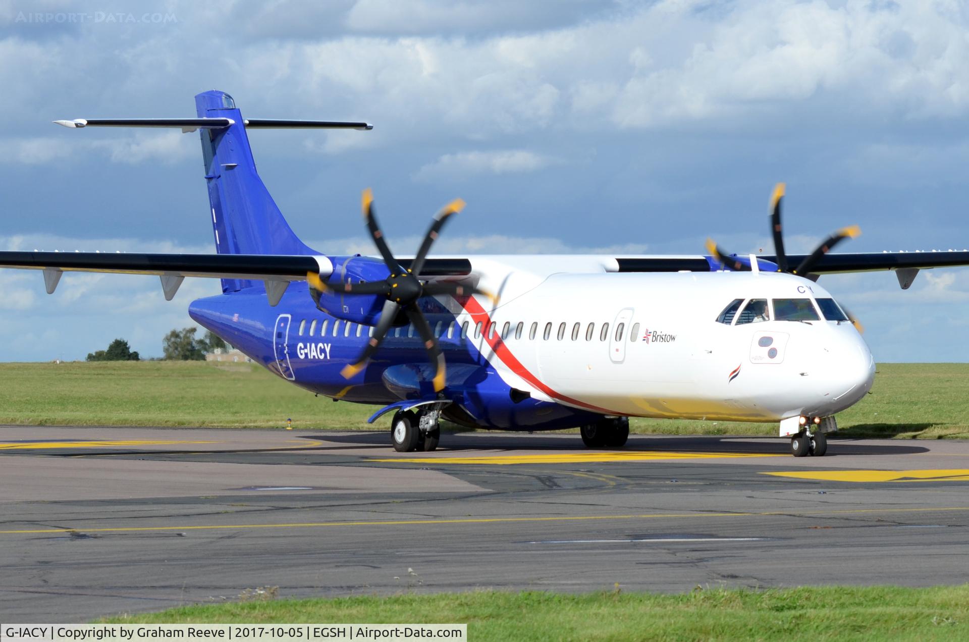 G-IACY, 2017 ATR 72-212 C/N 1448, Just landed at Norwich.