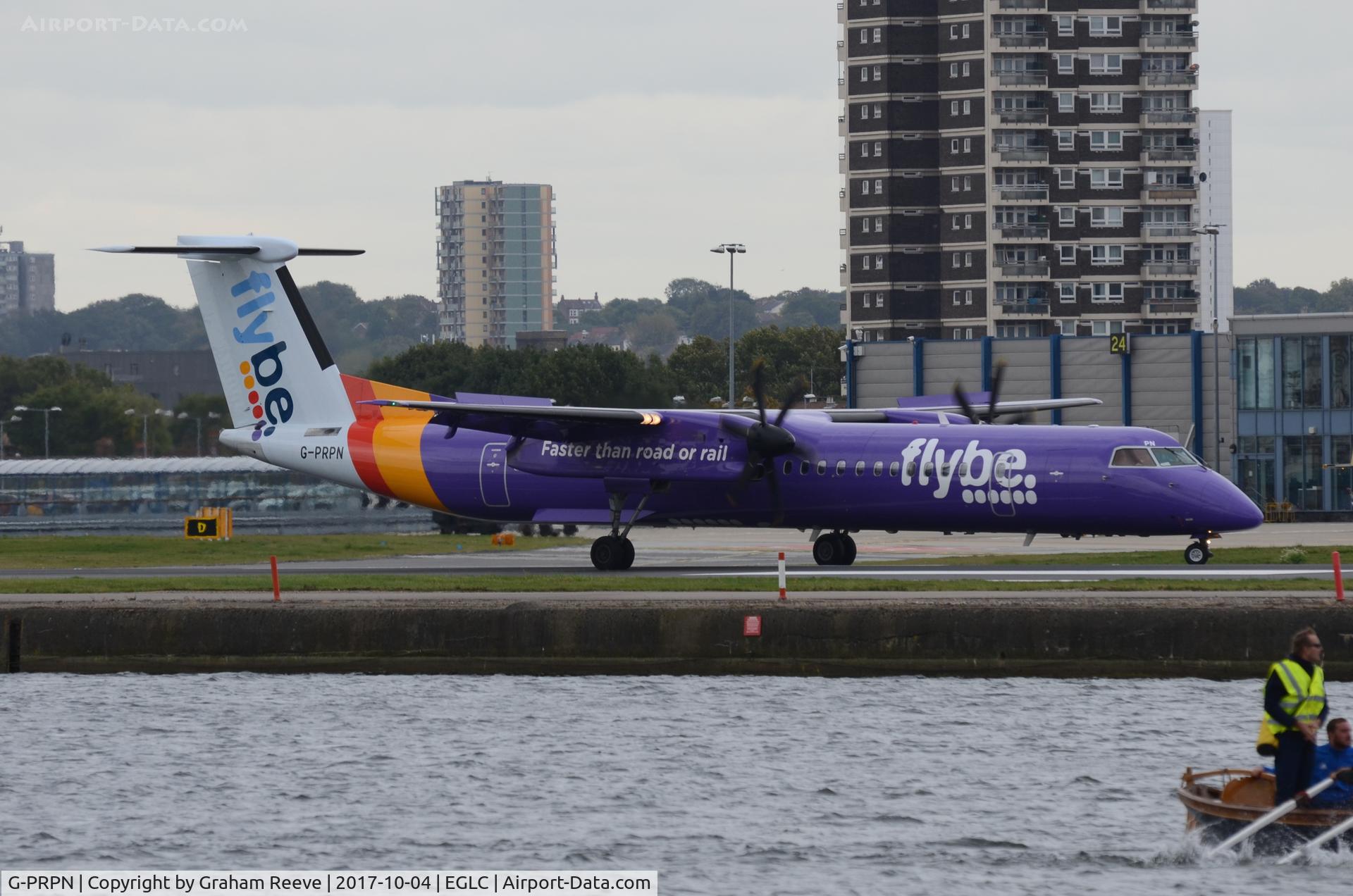 G-PRPN, 2008 Bombardier DHC-8-402 Dash 8 C/N 4213, Just landed at London City Airport.
