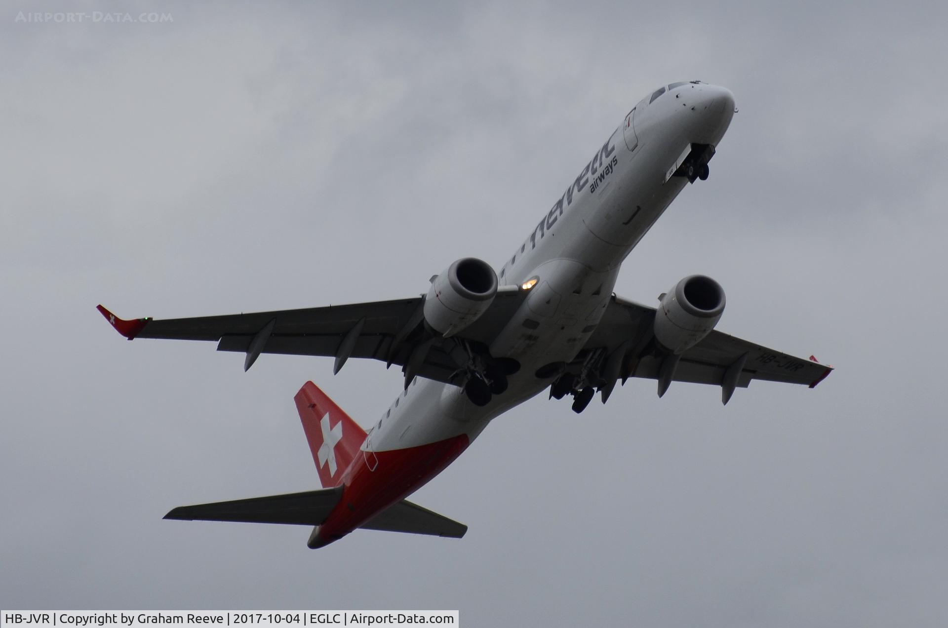 HB-JVR, 2011 Embraer 190LR (ERJ-190-100LR) C/N 19000435, Departing from London city Airport.