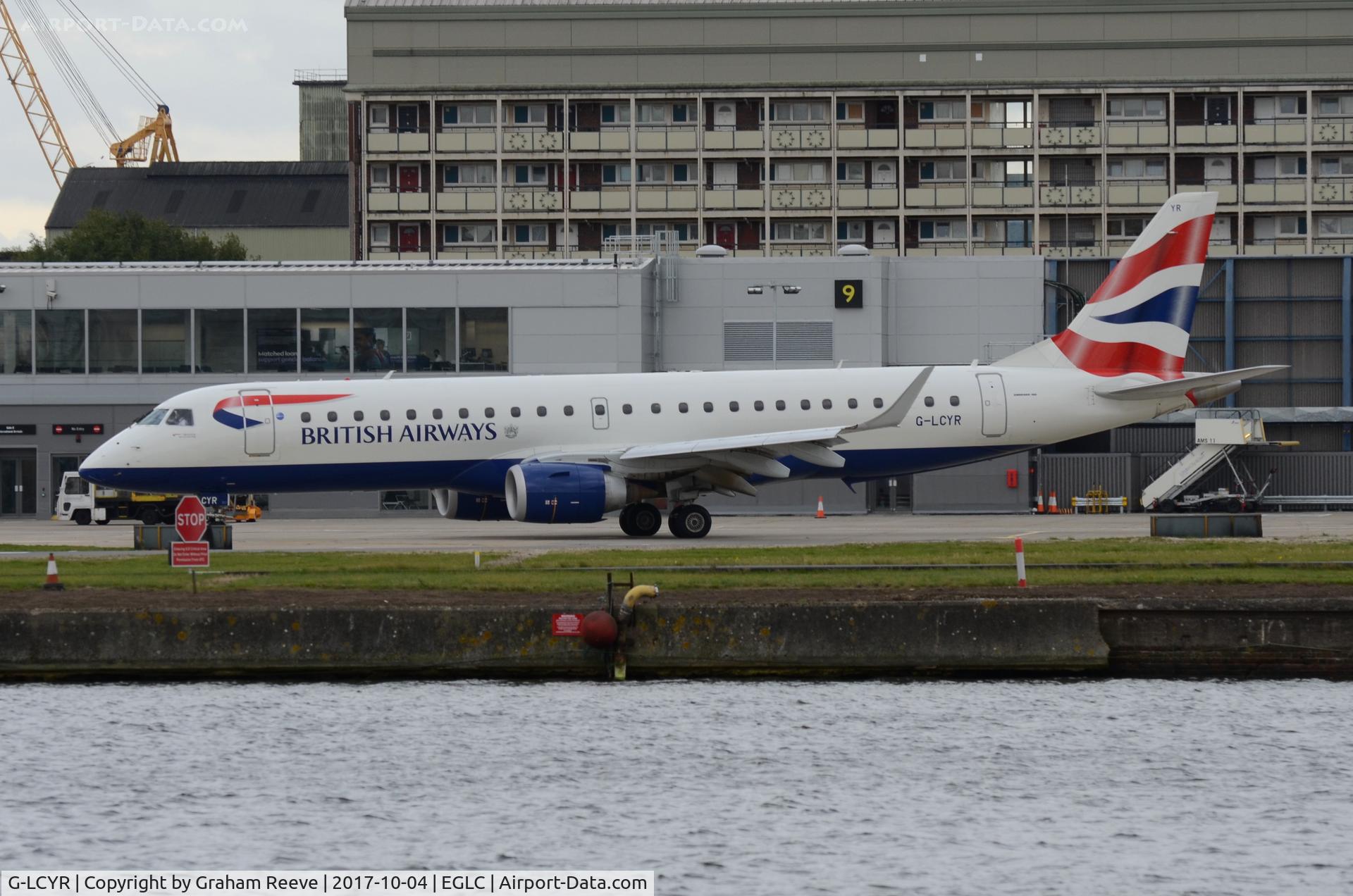 G-LCYR, 2012 Embraer 190SR (ERJ-190-100SR) C/N 19000563, About to depart from London City Airport.