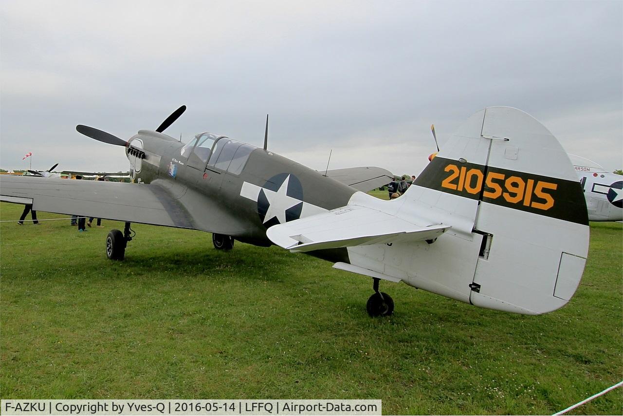 F-AZKU, 1942 Curtiss P-40N Warhawk C/N 29677, Curtiss P-40N Warhawk, Static park, La Ferté-Alais (LFFQ) Air show 2016