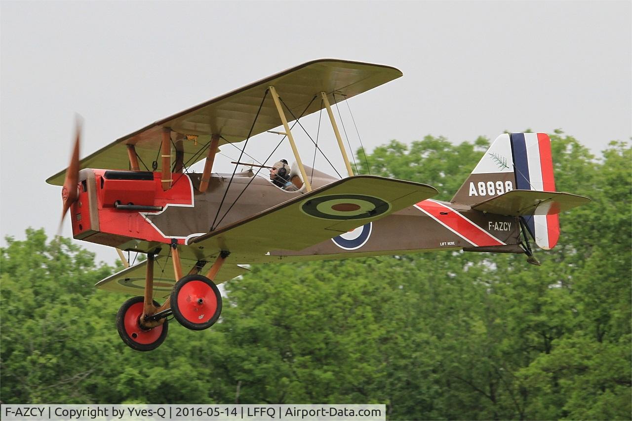 F-AZCY, Royal Aircraft Factory SE-5A Replica C/N 03, Royal Aircraft Factory SE-5, Take off rwy 28, La Ferté-Alais Airfield (LFFQ) Air Show 2016
