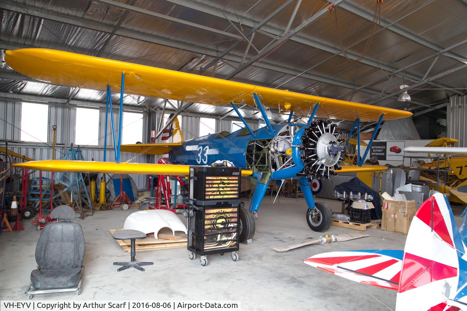 VH-EYV, 1941 Boeing A75N1 C/N 75-678, Luskintyre Airfield NSW 2016