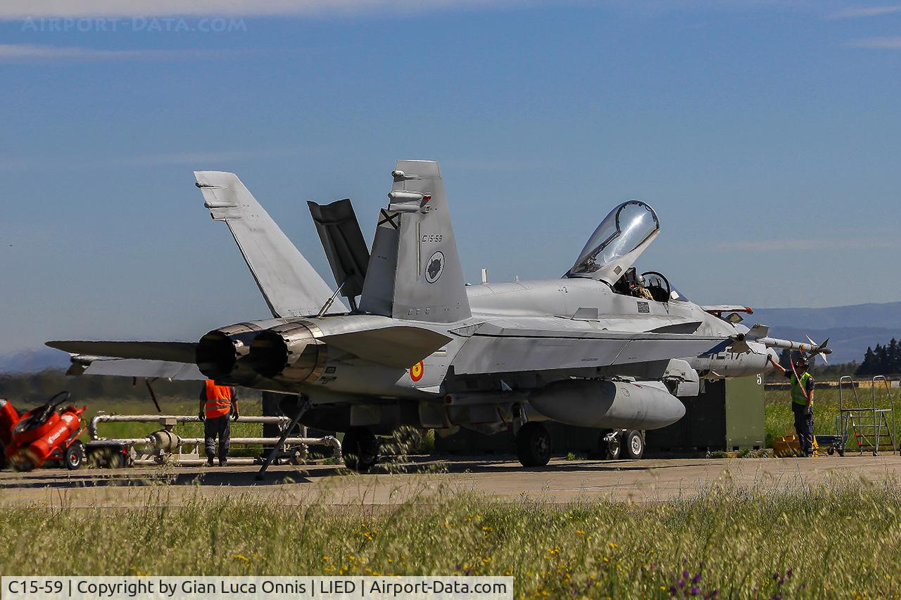 C15-59, McDonnell Douglas EF-18A+ Hornet C/N 0840/A581, WAR LIBIA
