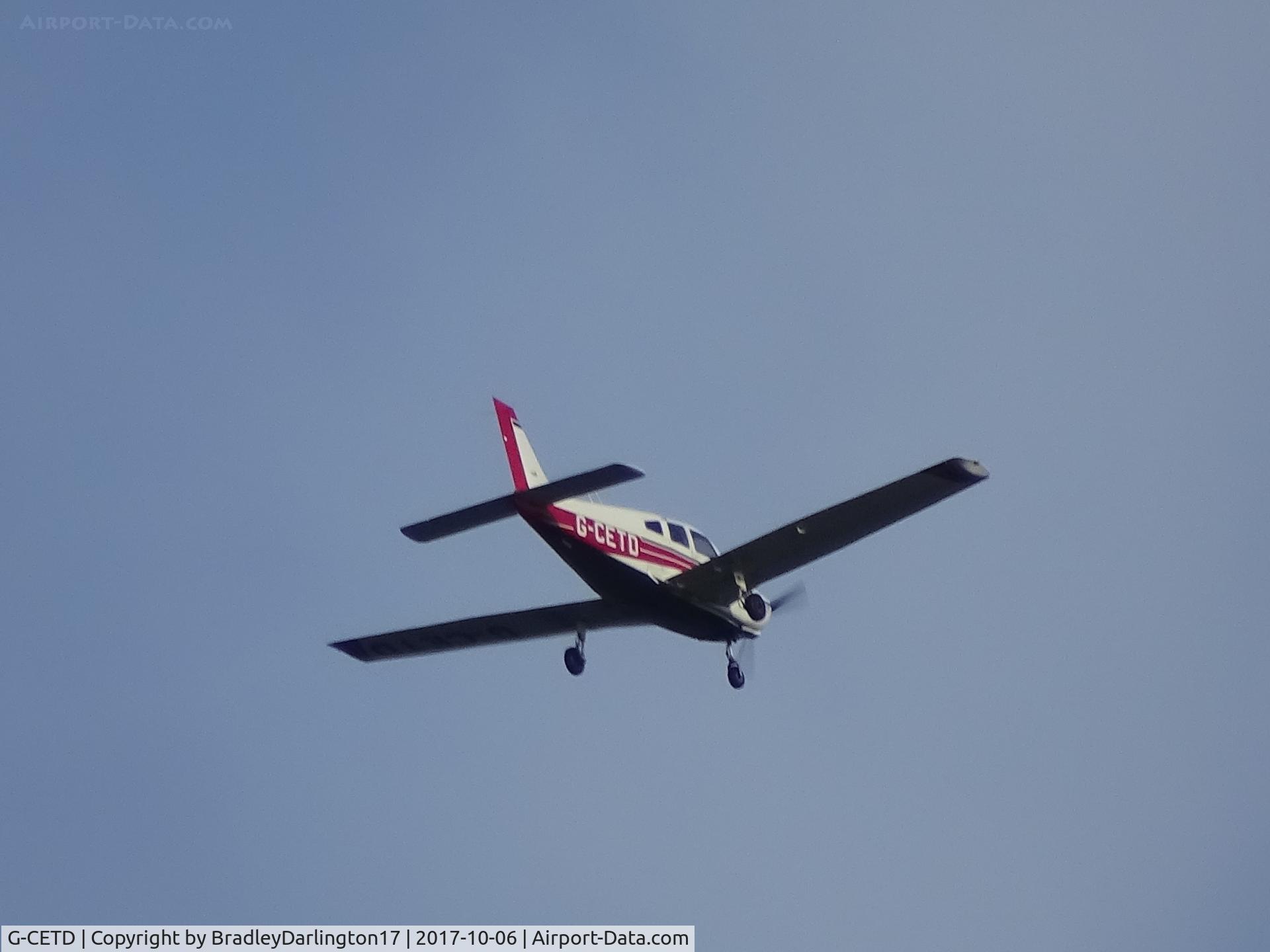 G-CETD, 2002 Piper PA-28-161 Cherokee Warrior III C/N 2842152, Over plymouth