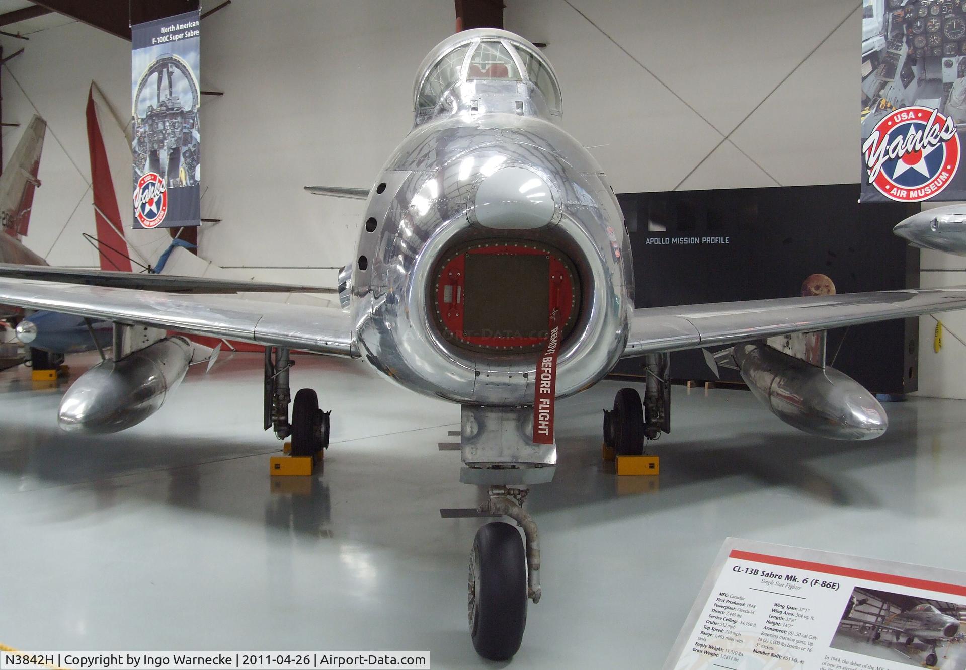 N3842H, Canadair F-86E MK.6 C/N 1472, North American (Canadair) F-86E Sabre Mk6 at the Yanks Air Museum, Chino CA