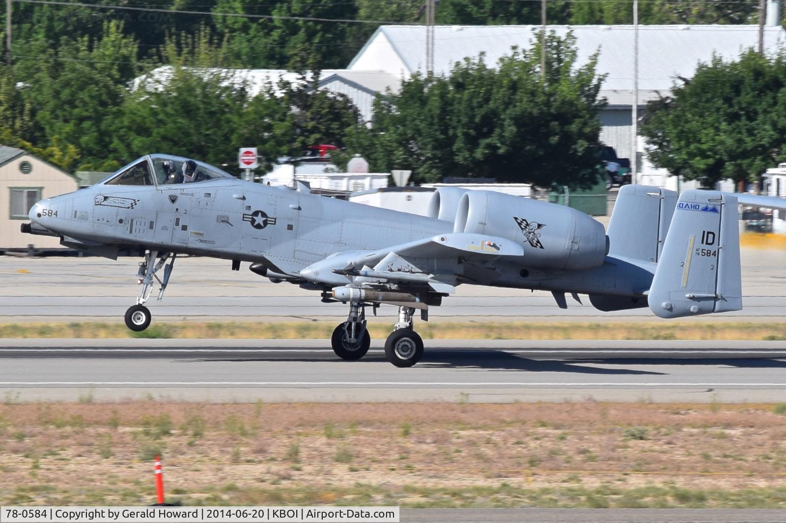 78-0584, 1978 Fairchild Republic A-10C Thunderbolt II C/N A10-0204, Take off from RWY 10R.  190th Fighter Sq., Idaho ANG.