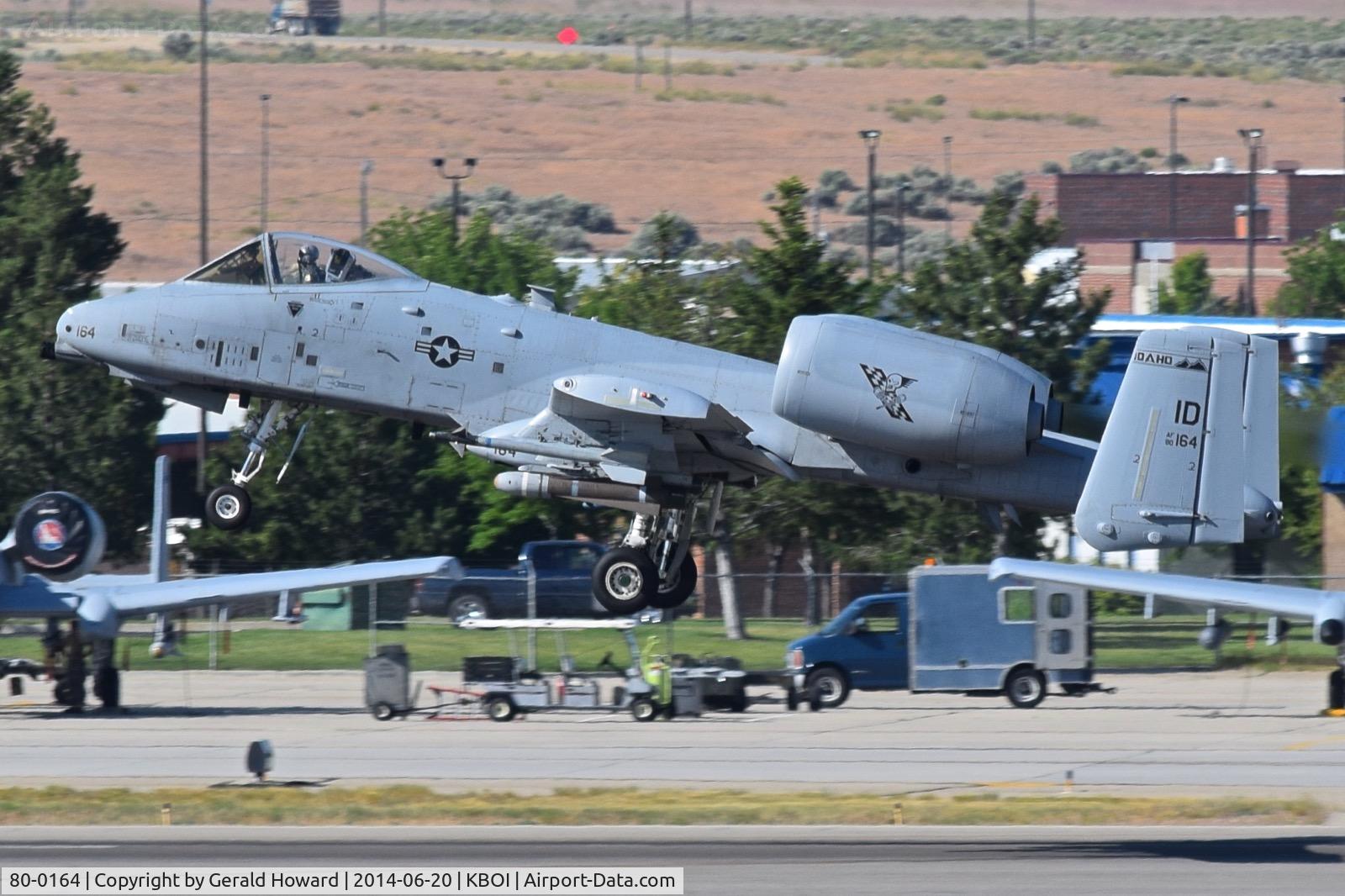 80-0164, 1980 Fairchild Republic OA-10A Thunderbolt II C/N A10-0515, Departing RWY 10R.  190th Fighter Sq., Idaho ANG.