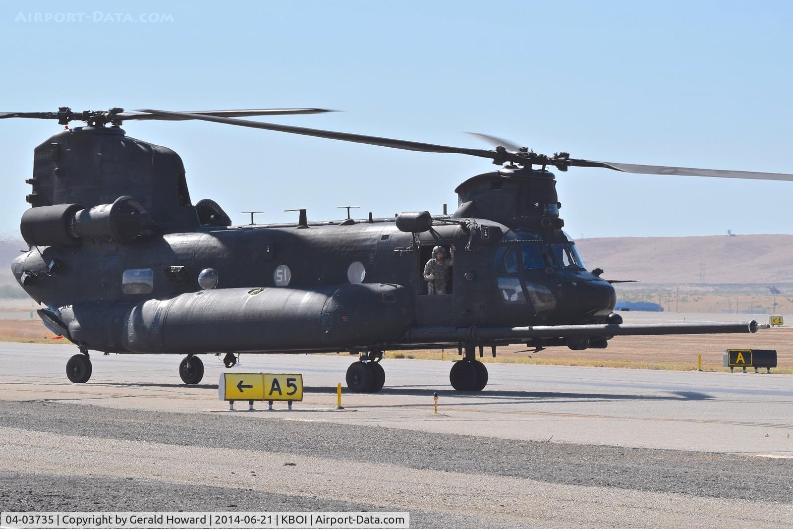04-03735, 2004 Boeing Vertol MH-47G Chinook C/N M.3735, taxiing on Alpha. 160th SOAR.