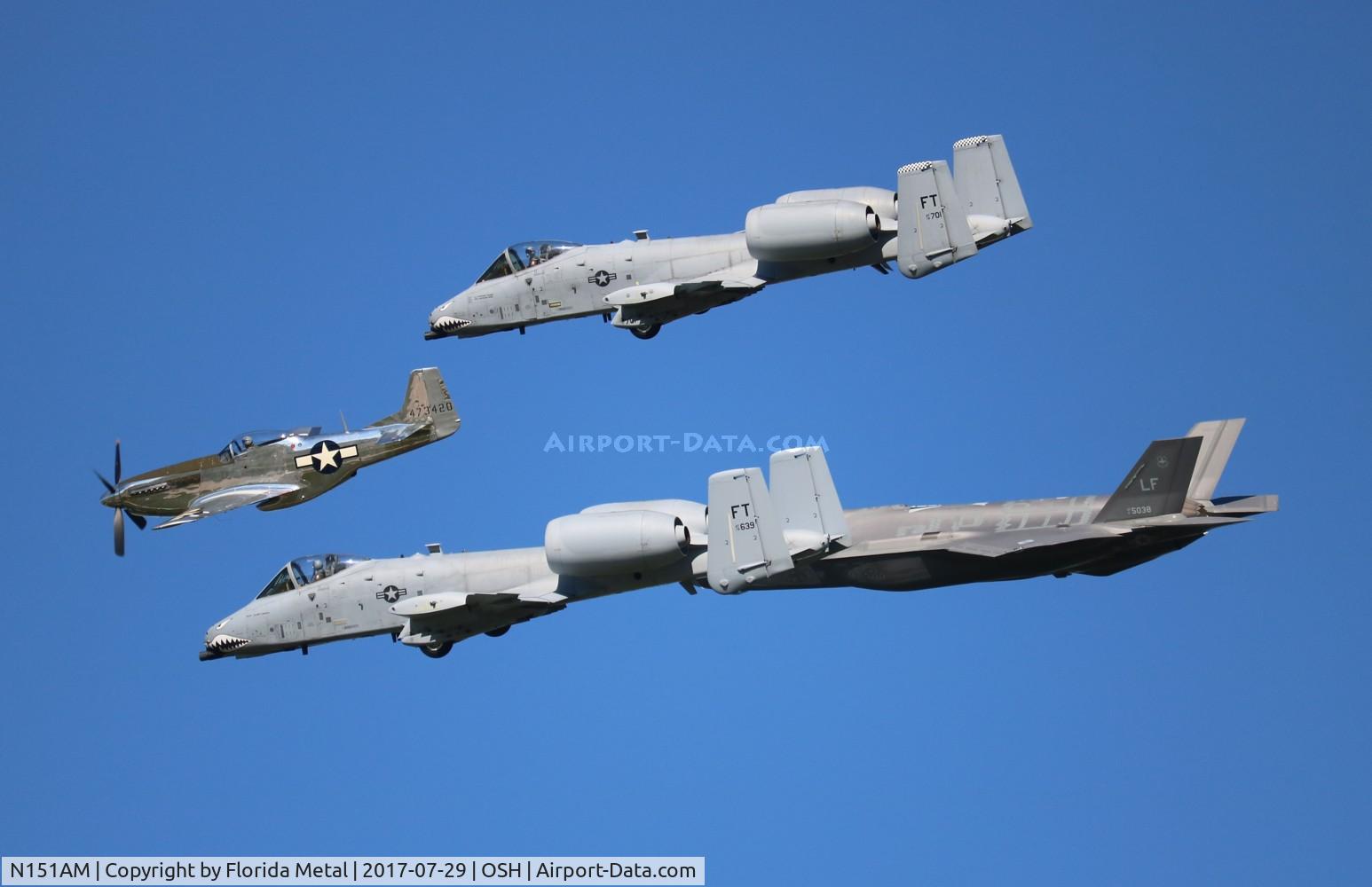 N151AM, 1944 North American P-51D Mustang C/N 122-39879, Heritage flight