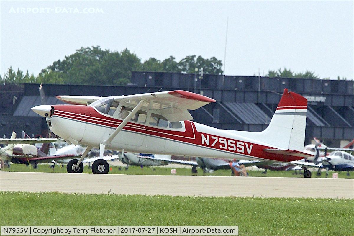 N7955V, 1967 Cessna 180H Skywagon C/N 18051855, At 2017 EAA AirVenture at Oshkosh