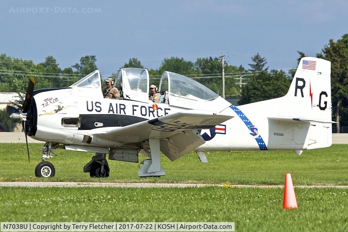 N7038U, 1950 North American/walker T-28A C/N 49-1520, At 2017 EAA AirVenture at Oshkosh