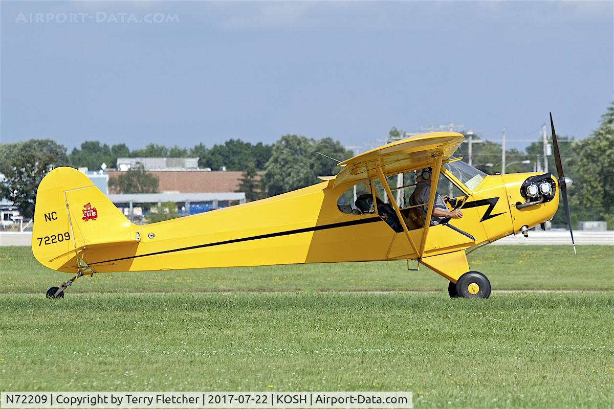 N72209, 1946 Piper J3C-65 Cub Cub C/N 17830, At 2017 EAA AirVenture at Oshkosh