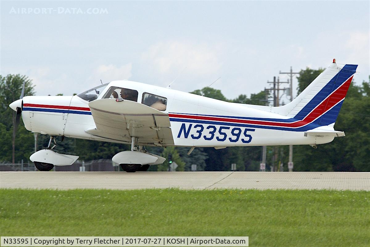 N33595, 1975 Piper PA-28-140 Cherokee C/N 28-7525211, At 2017 EAA AirVenture at Oshkosh