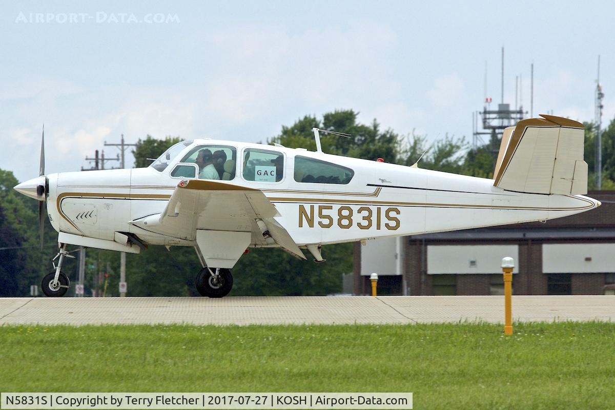 N5831S, 1964 Beech S35 Bonanza C/N D-7731, At 2017 EAA AirVenture at Oshkosh