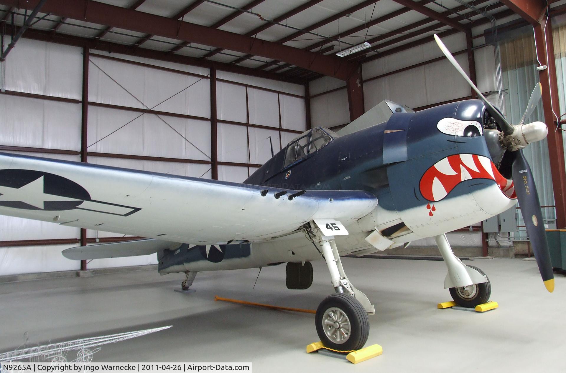 N9265A, Grumman F6F-5 Hellcat C/N A-9790, Grumman F6F-5 Hellcat at the Yanks Air Museum, Chino CA