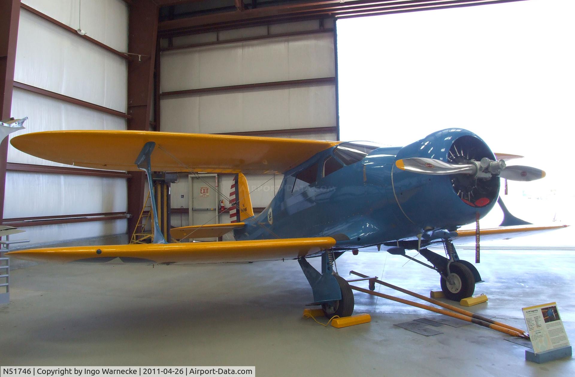 N51746, 1943 Beech D17S Staggerwing C/N 4890, Beechcraft D17S (UC-43) Staggerwing at the Yanks Air Museum, Chino CA