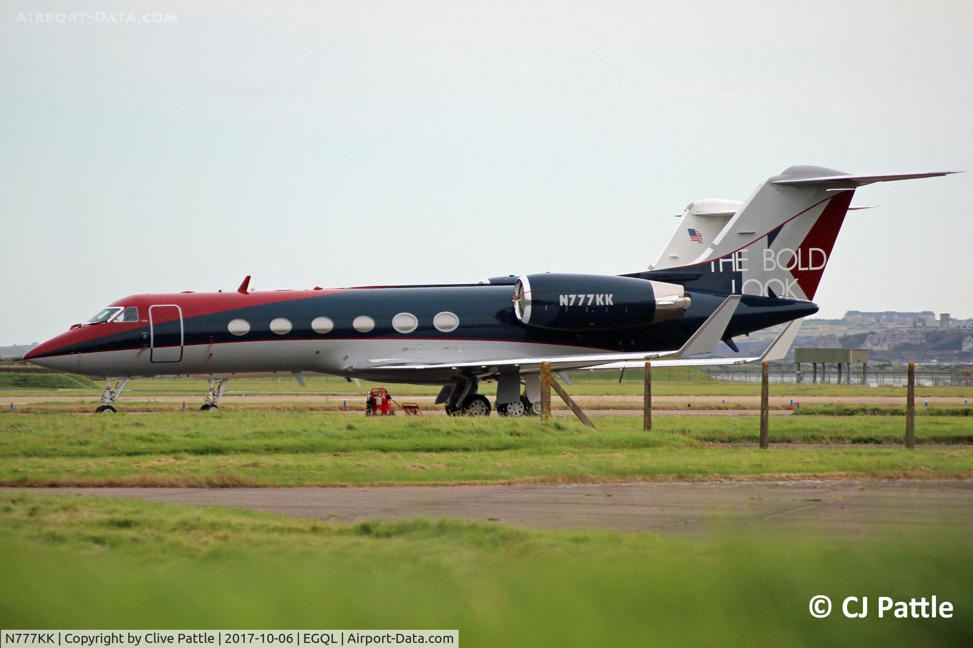 N777KK, 1983 Canadair Challenger 600 (CL-600-1A11) C/N 1082, Pictured on the ramp at the former RAF Leuchars, for the nearby Dunhill Links Golf Championships at St Andrews.