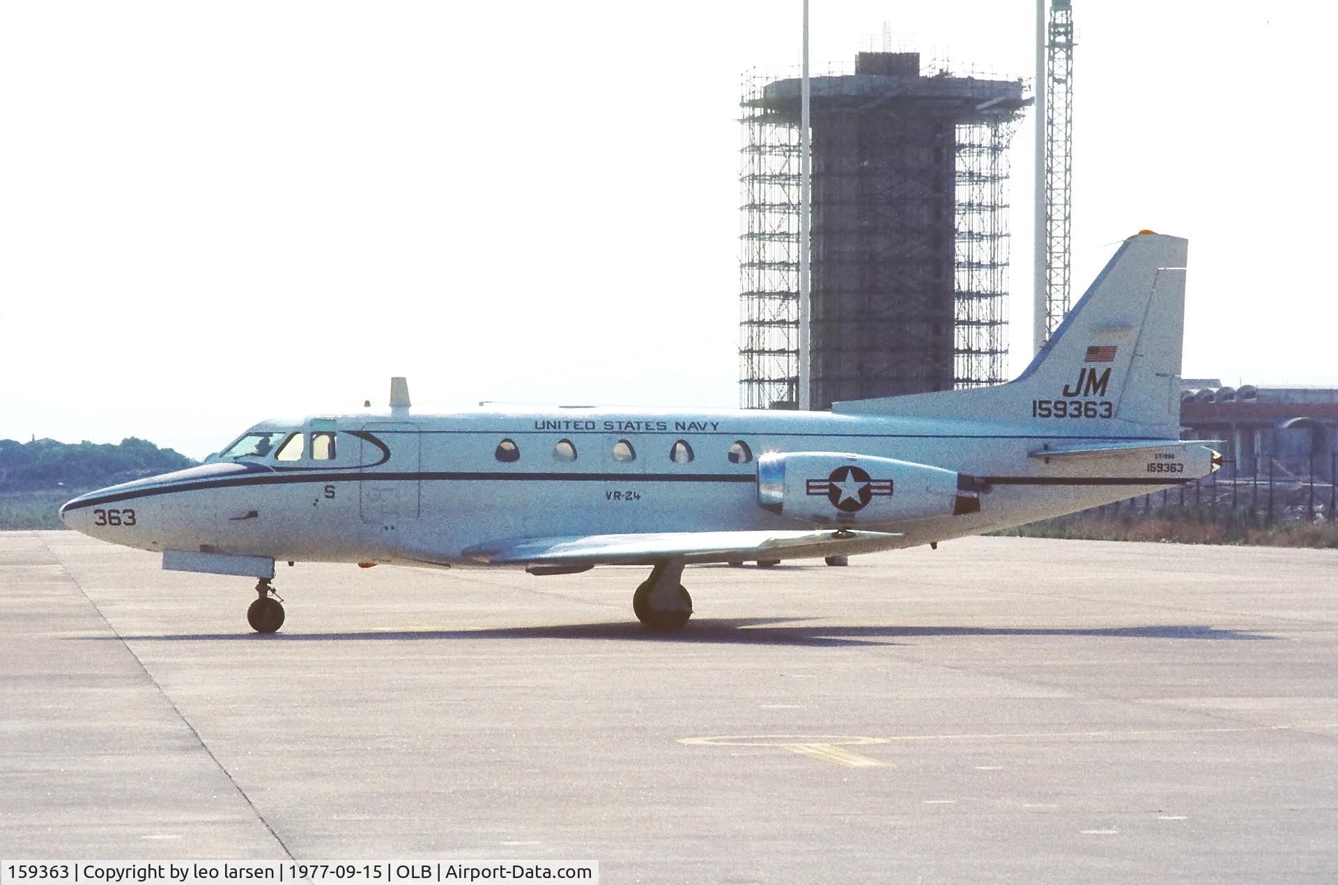 159363, North American Rockwell CT-39G Sabreliner C/N 306-67, Olbia Italy 15.9.1977