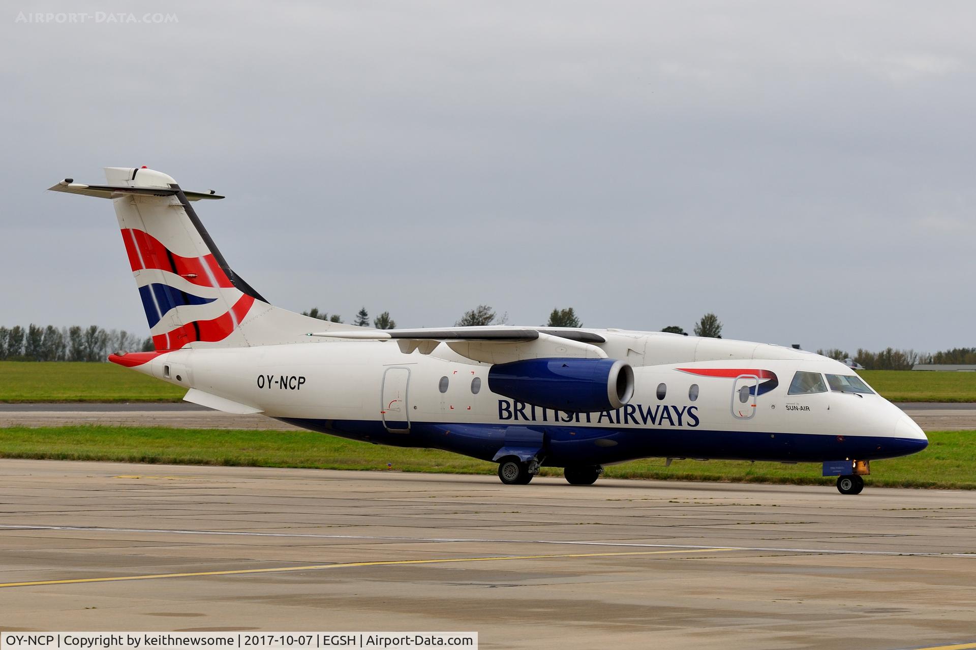 OY-NCP, 2002 Fairchild Dornier 328-310 328JET C/N 3219, Surprise visitor leaving for Farnborough.