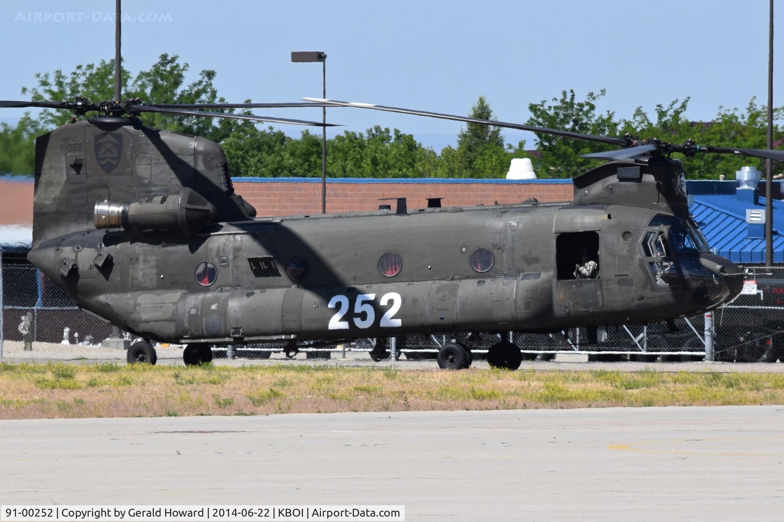 91-00252, 1991 Boeing Vertol CH-47D Chinook C/N M.3401, 168th AV REG, Oregon Army National Guard. Rebuilt from old 47C model #70-15026.