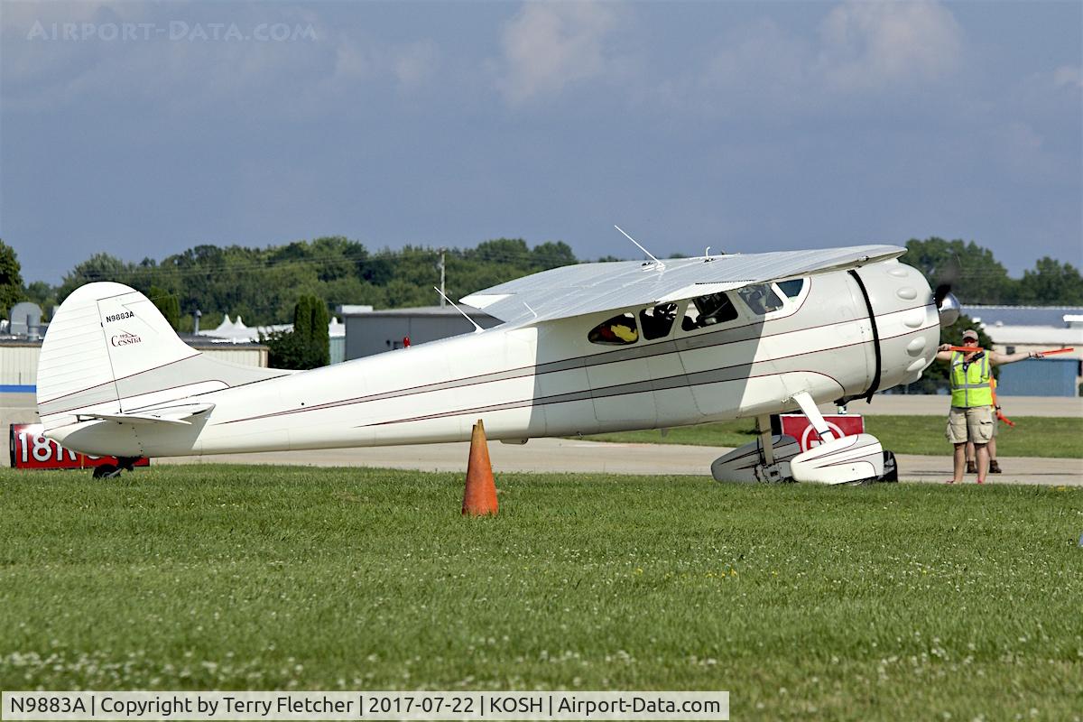 N9883A, 1950 Cessna 195A C/N 7585, At 2017 EAA AirVenture at Oshkosh