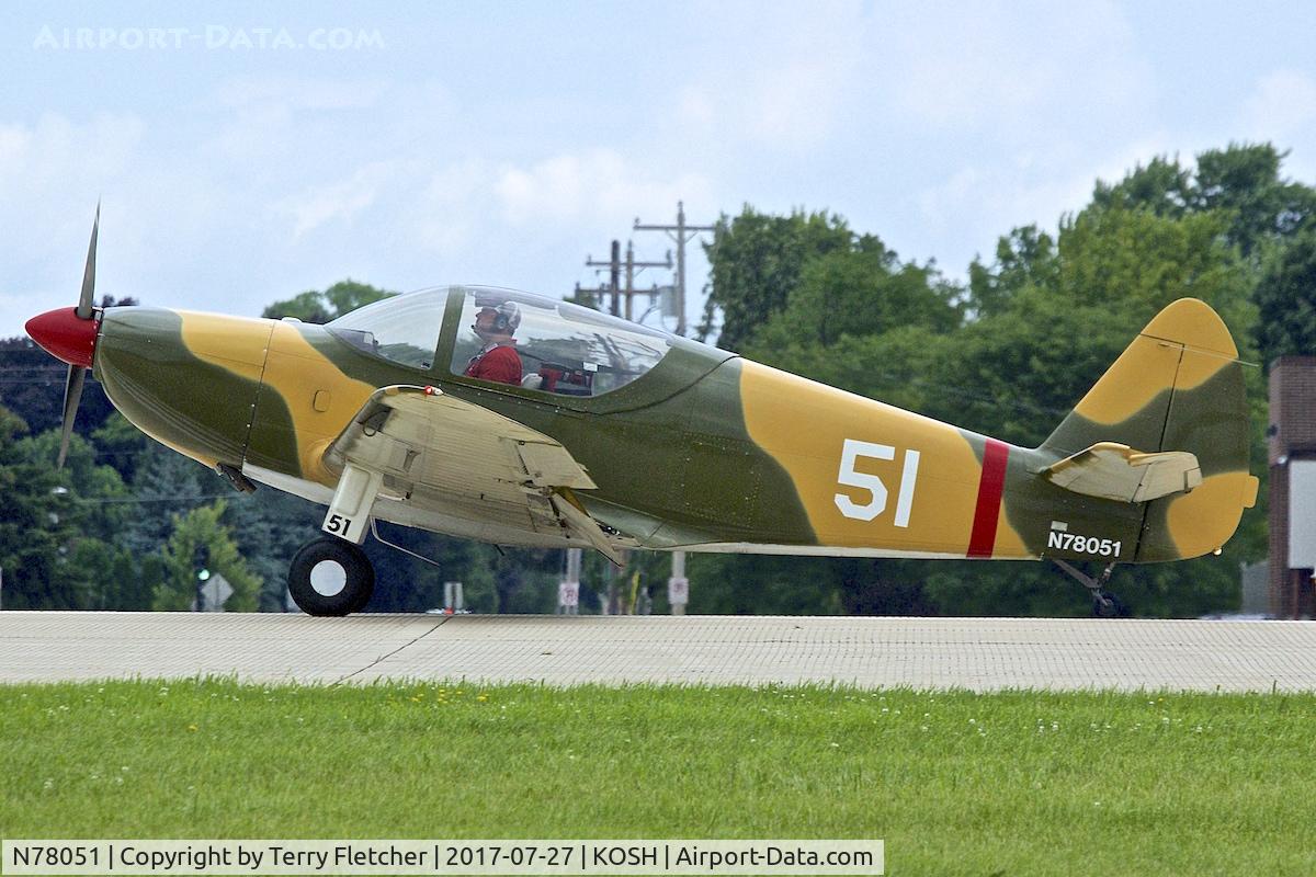 N78051, 1946 Globe GC-1B Swift C/N 2051, At 2017 EAA AirVenture at Oshkosh