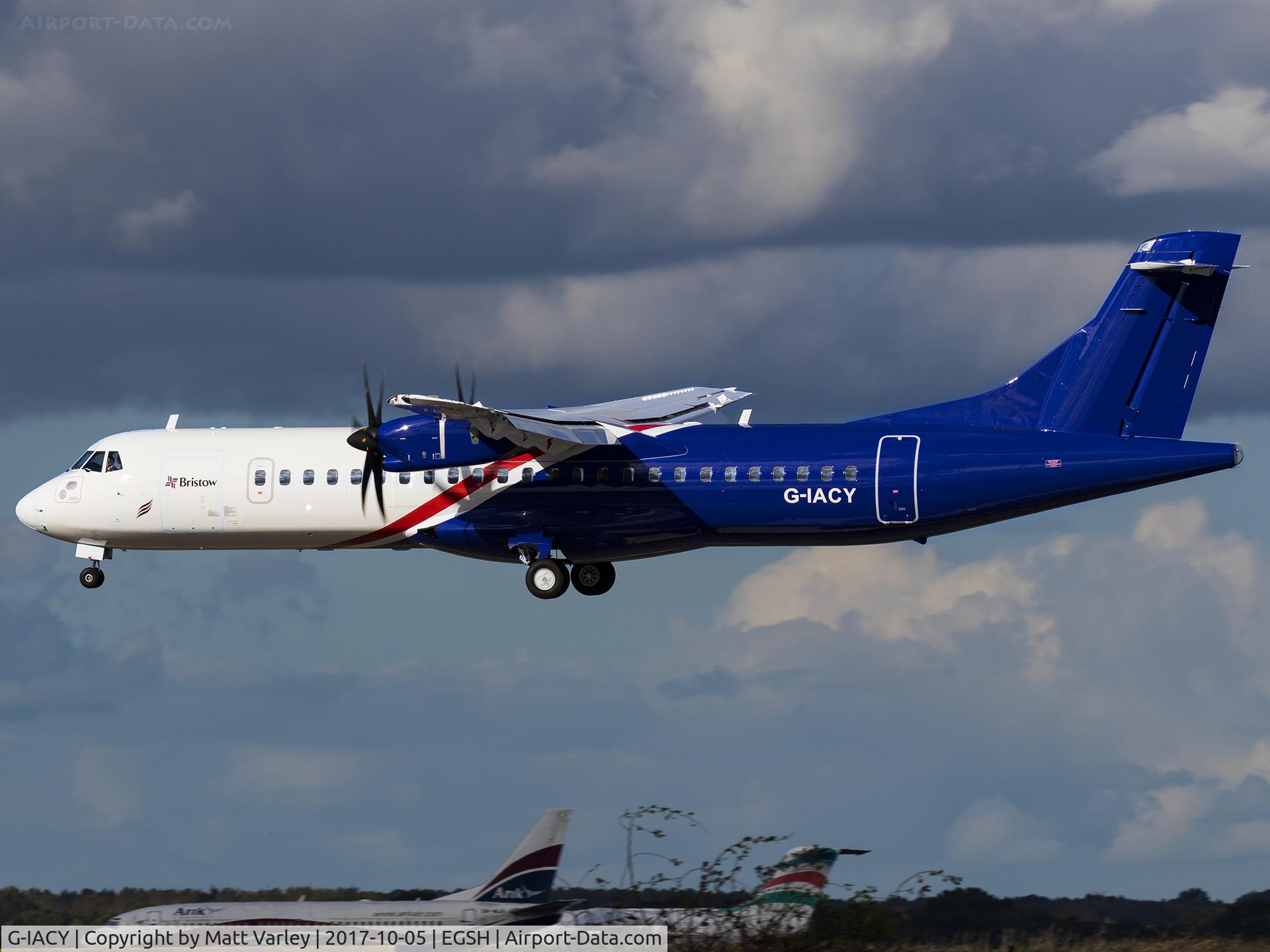 G-IACY, 2017 ATR 72-212 C/N 1448, Arriving in sun....