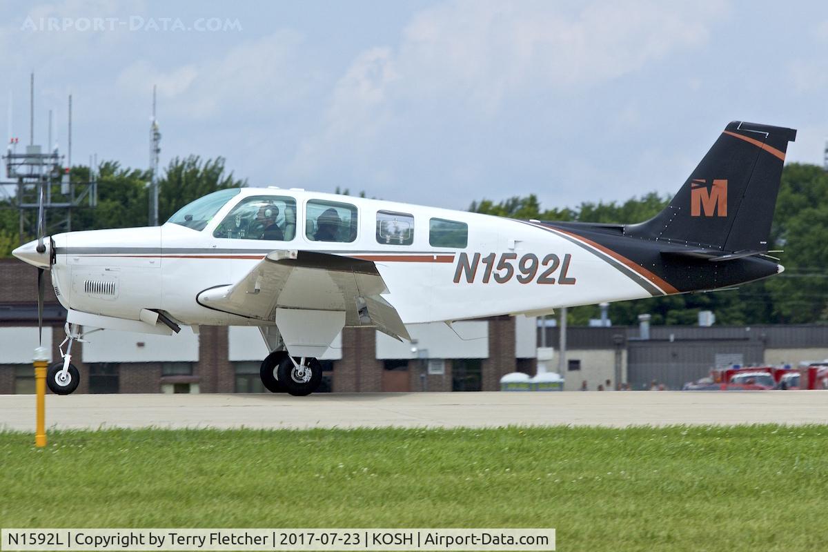 N1592L, 1976 Beech A36 Bonanza 36 C/N E-832, At 2017 EAA AirVenture at Oshkosh