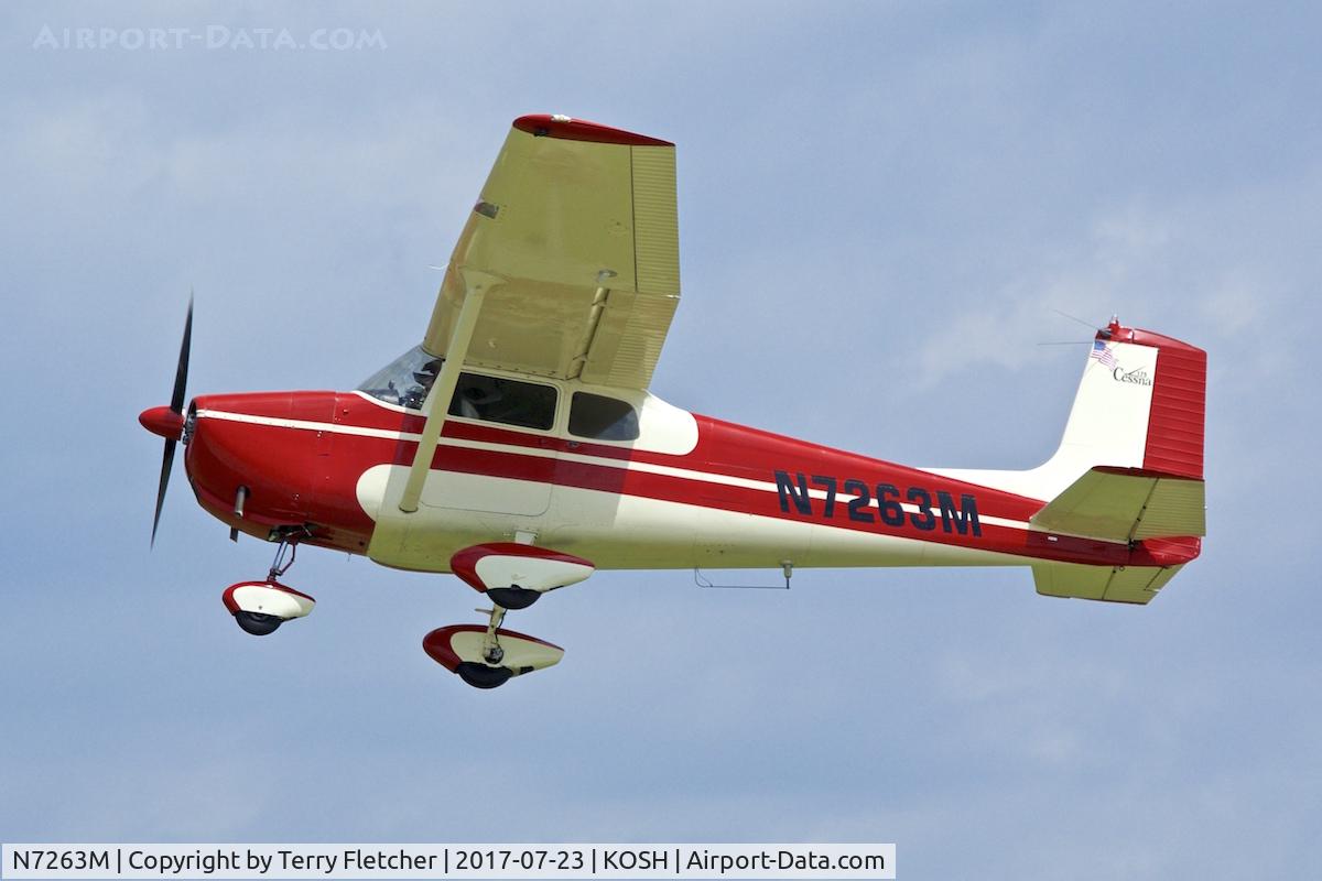 N7263M, 1958 Cessna 175 Skylark C/N 55563, At 2017 EAA AirVenture at Oshkosh