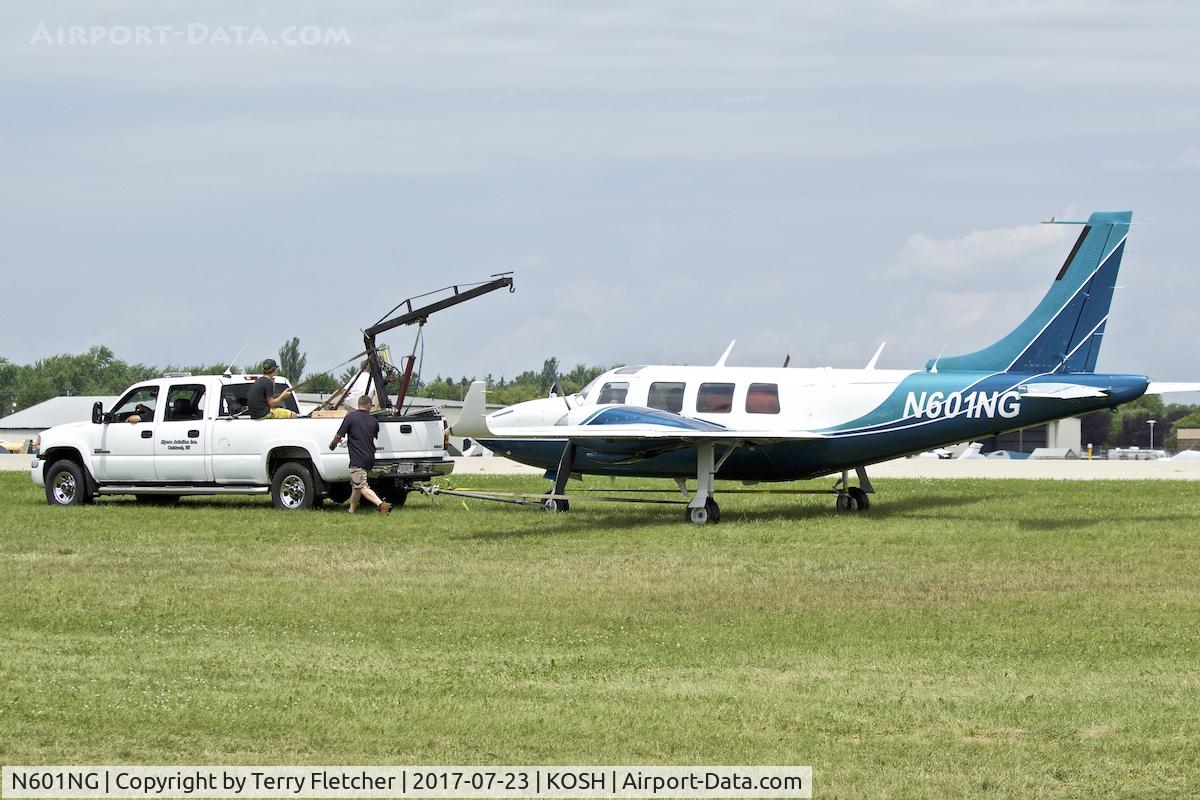N601NG, 1980 Piper PA-60-601P Aerostar C/N 61P07908063402, This Aerostar was unfortunate enough to run into a patch of soft ground on exiting the runway - requiring assistance to get him on the move again at 2017 EAA AirVenture at Oshkosh
