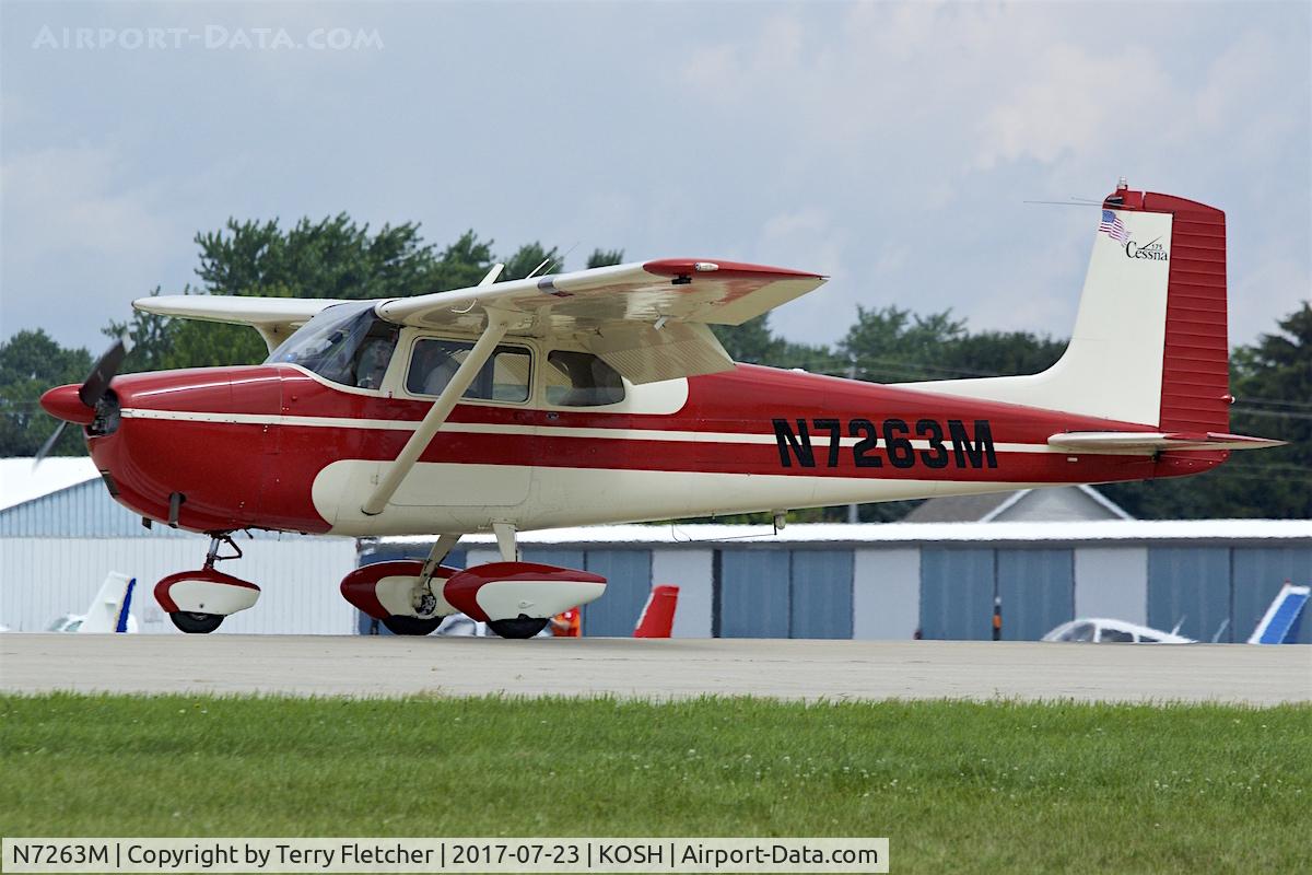 N7263M, 1958 Cessna 175 Skylark C/N 55563, At 2017 EAA AirVenture at Oshkosh