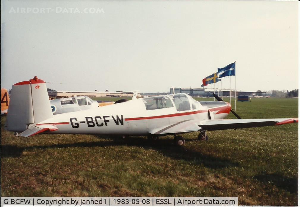 G-BCFW, 1962 Saab 91D Safir C/N 91-437, G-BCFW celebrating Linköping Aero Club 50 years - 1983-05-08.