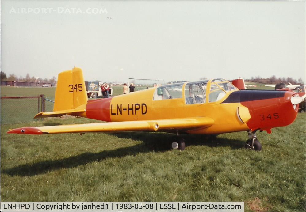 LN-HPD, Saab 91B Safir C/N 91-345, LN-HPD celebrating Linköping Aero Club 50 years - 1983-05-08.