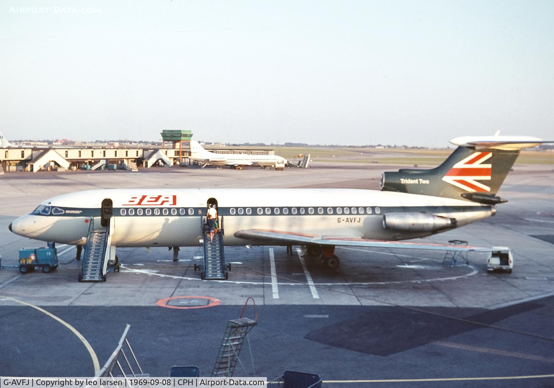 G-AVFJ, 1968 Hawker Siddeley HS.121 Trident 1E C/N 2149, Copenhagen 8.9.1969