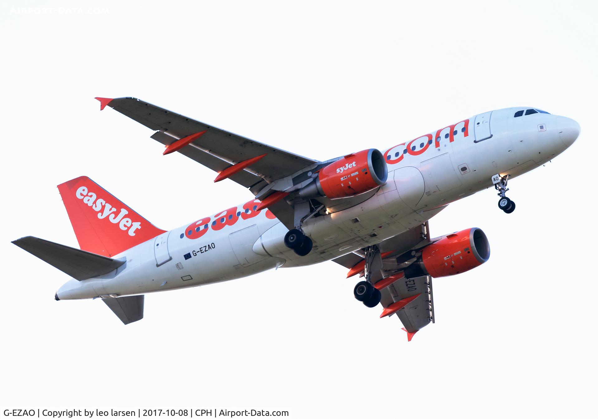 G-EZAO, 2006 Airbus A319-111 C/N 2769, Copenhagen 8.10.2017 app to R-04R