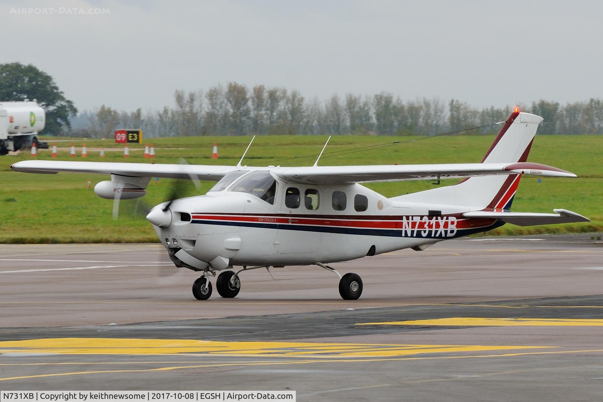 N731XB, Cessna P210N Pressurised Centurion C/N P21000553, Arriving at Norwich.