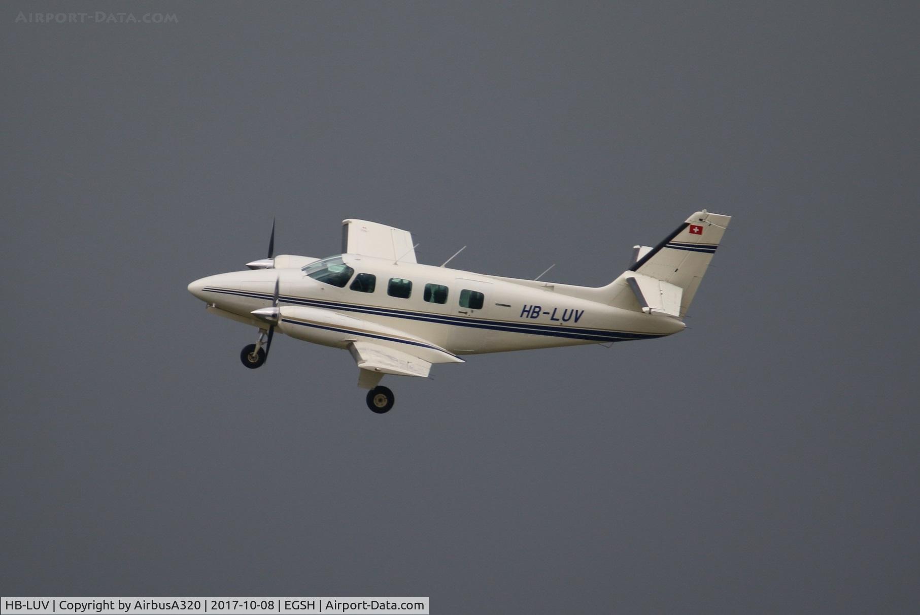 HB-LUV, 1981 Cessna T303 Crusader C/N T30300058, Departure from Norwich