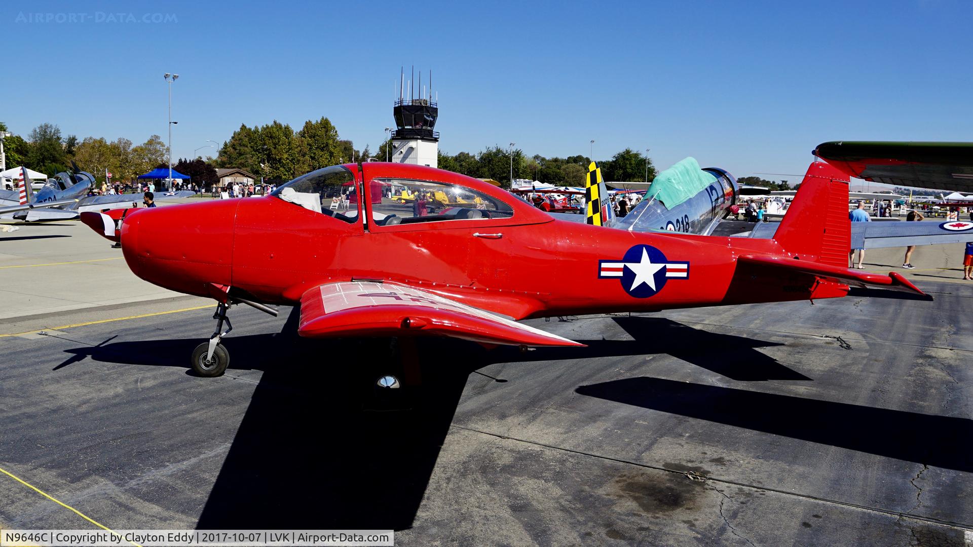N9646C, 1953 North American Navion (NA-145) C/N NAV-4-1063, Livermore Airport California 2017.